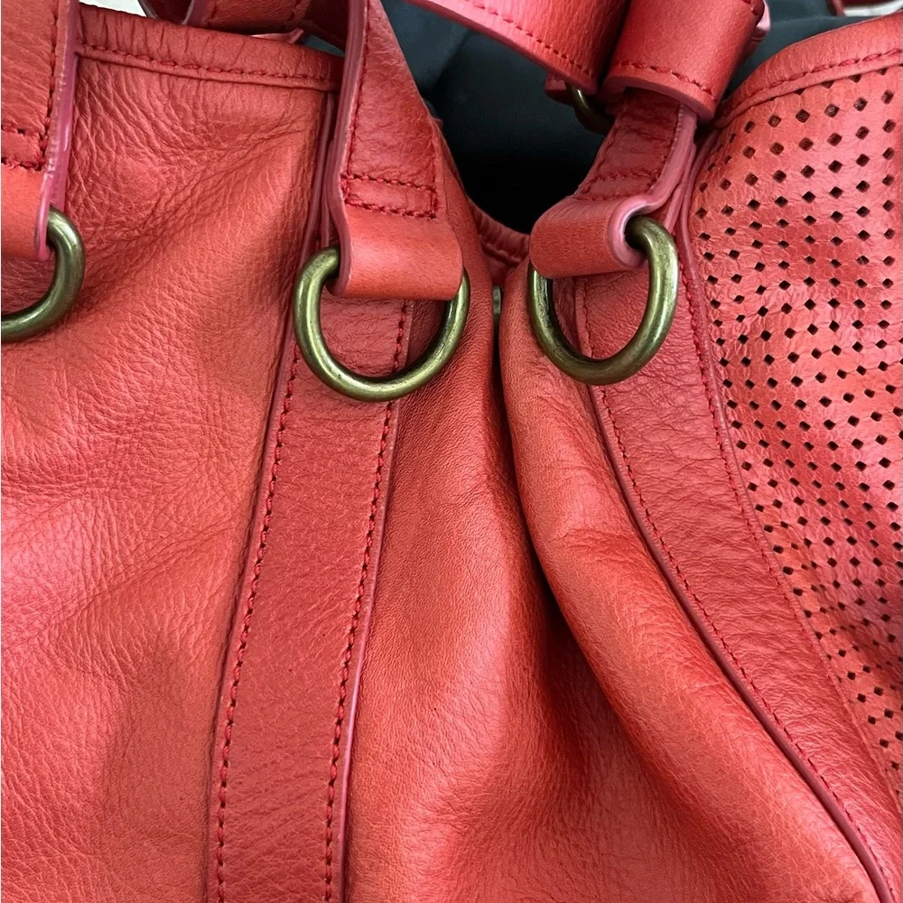 Joelle Hawkins Soft Leather Slouchy Erin Large Perforated‎ Lined Hobo